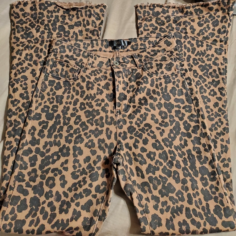 L&B cheetah flare pants